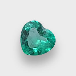 Colombian Top Grade Heart Shape Natural Vivid Green Emerald 0.59 Cts