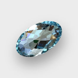 10.17 Cts Checkerboard Cut Natural Lustrous Blue Aquamarine